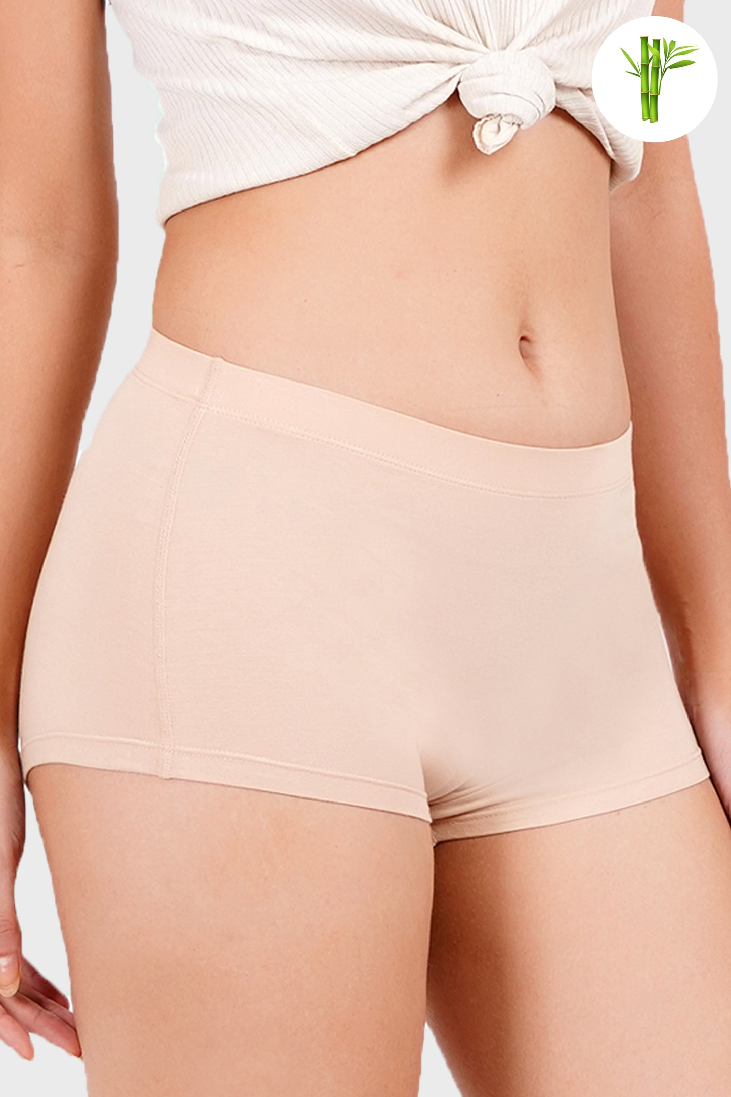 NUDE ALMOND - Premium Micro Bamboo Boyshorts