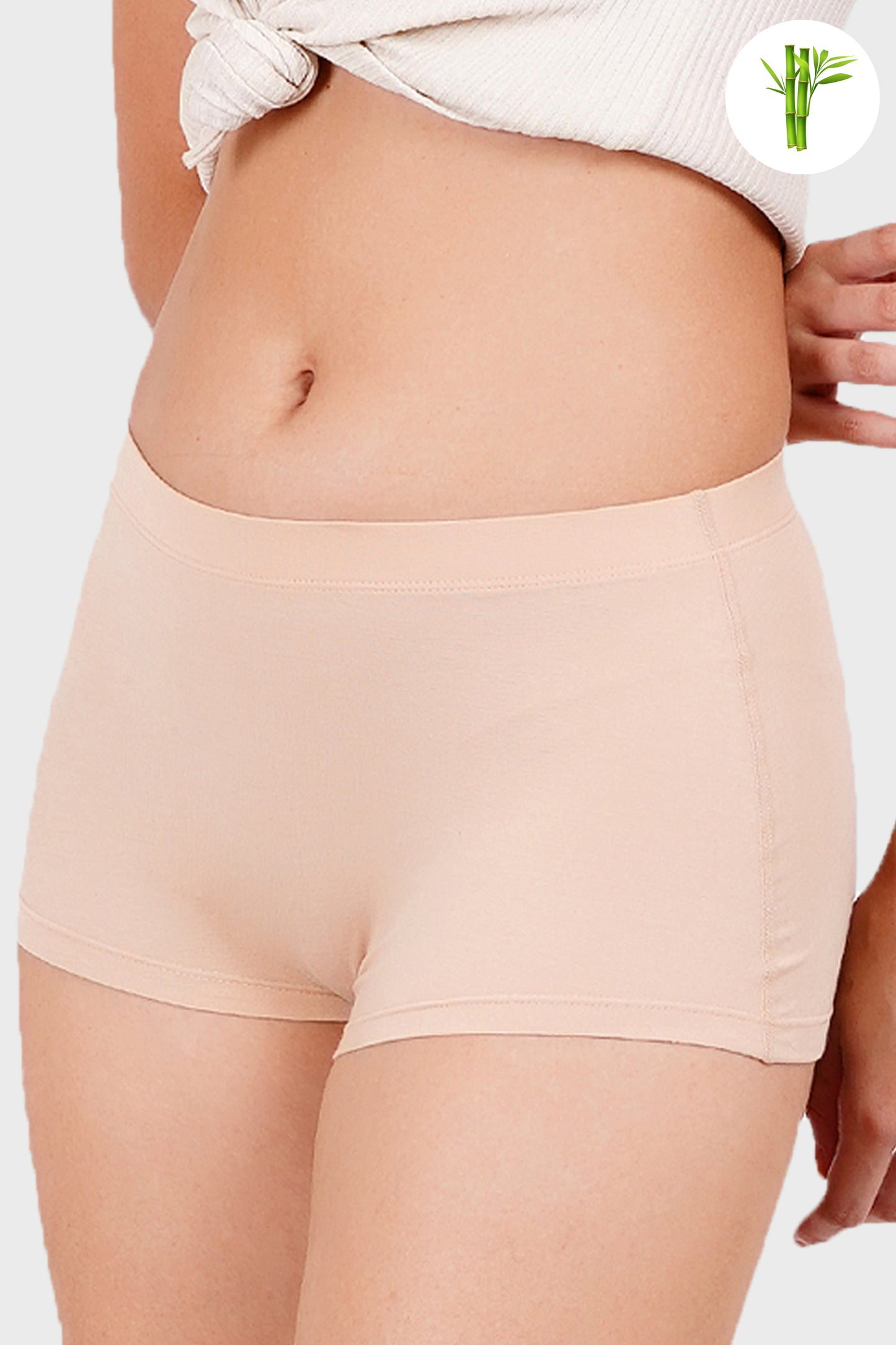 NUDE ALMOND - Premium Micro Bamboo Boyshorts