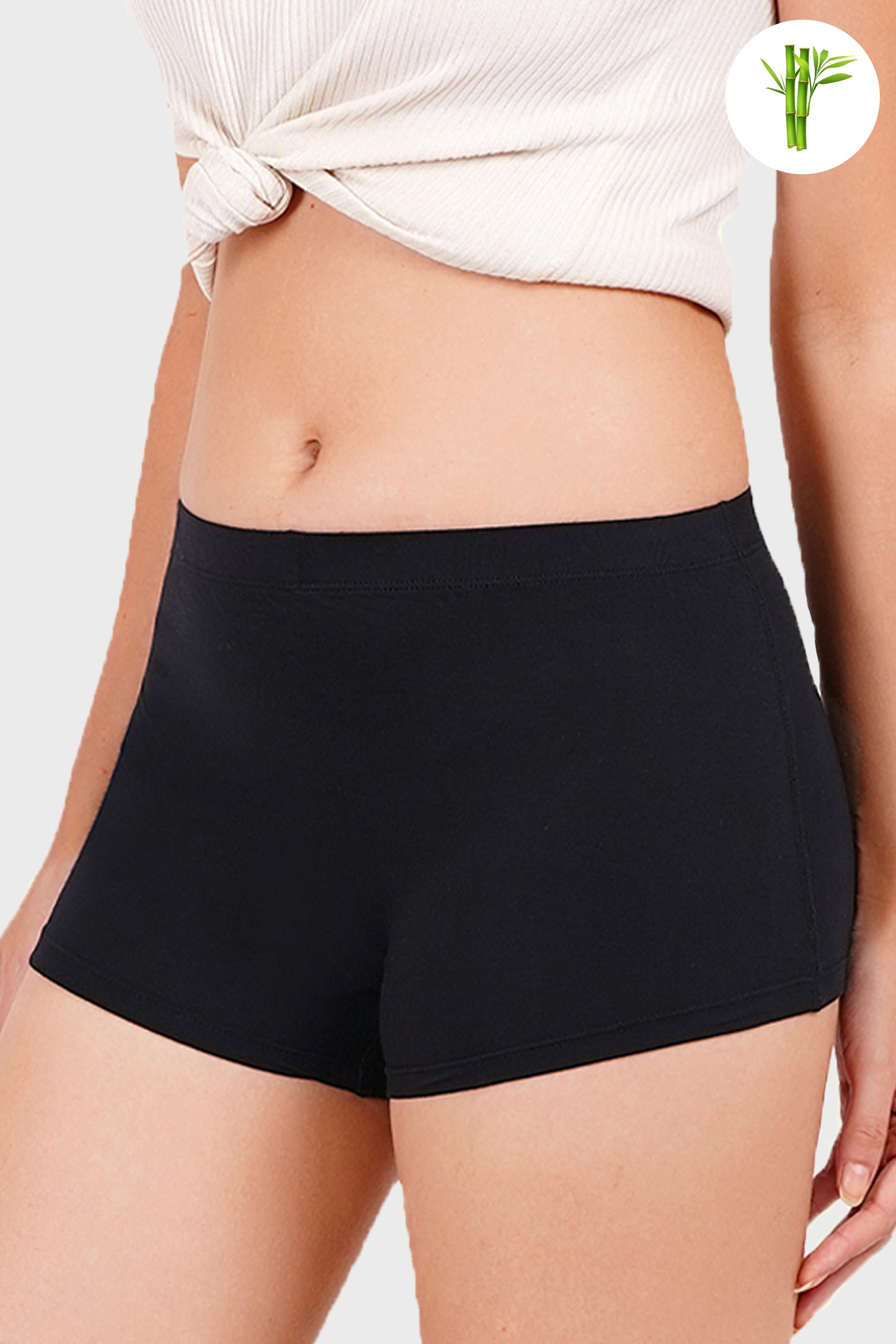 MIDNIGHT BLACK - Premium Micro Bamboo Boyshorts