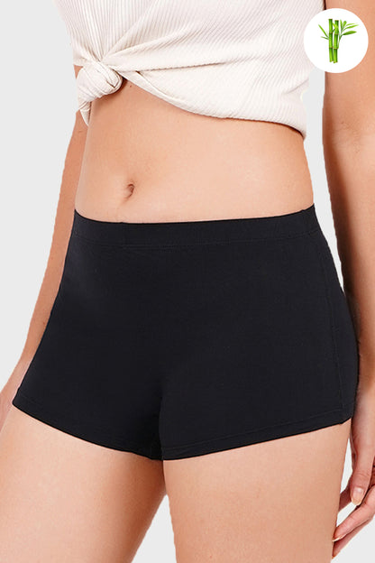 MIDNIGHT BLACK - Premium Micro Bamboo Boyshorts