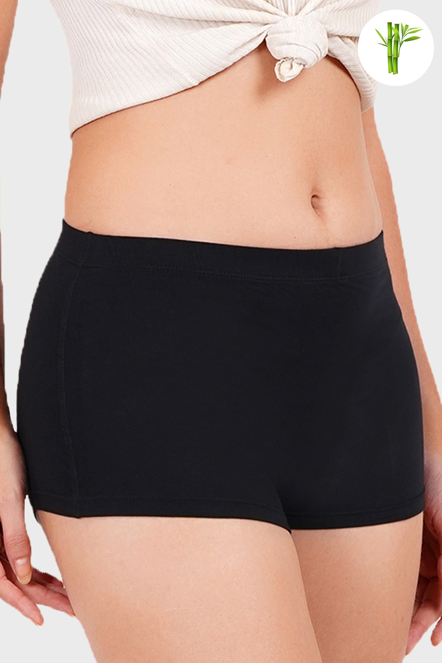 MIDNIGHT BLACK - Premium Micro Bamboo Boyshorts